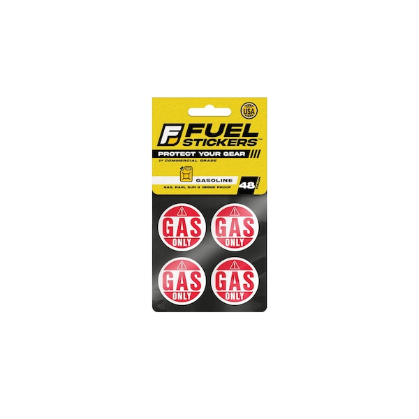 Fuel Stickers Gasoline Sticker: Gas Labels for Fuel Can & Outdoor Power Equipment, Hvy-Dty, 1'' Dia, 48PK Z-1RGAS-48PK - main